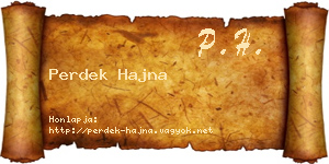 Perdek Hajna névjegykártya